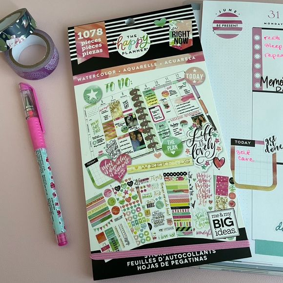 3 for $20 Watercolor The Happy Planner Sticker Book - Picture 1 of 3